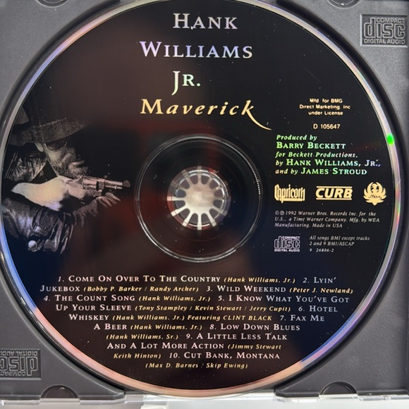 Hank Williams JR. - Maverick on CD. 1992 - Picture 4 of 5